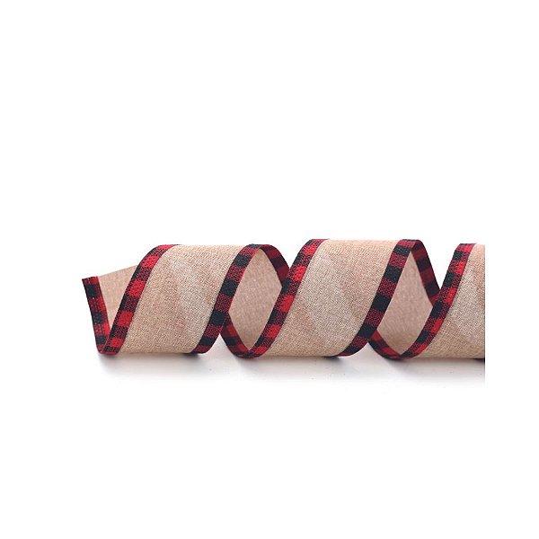 Fita com Borda Xadrez - Vermelho e Preto - 6,3 cm x 9,14 m - 1 unidade - Cromus  - Rizzo