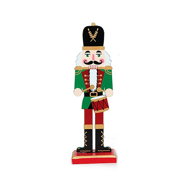 Quebra Nozes de Madeira com Tambor - Verde e Vermelho - 30cm - 1 unidade - Cromus - Rizzo