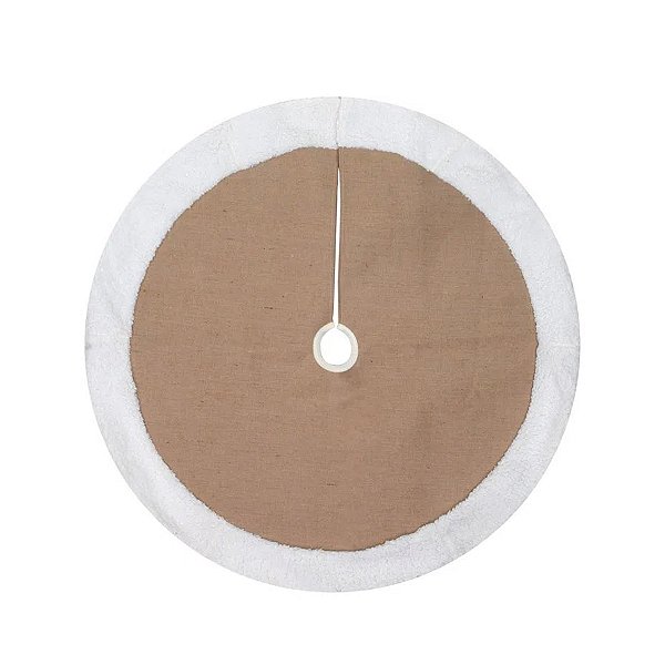 Saia para Árvore Lisa - Bege com Borda Branca - 120cm - 1 unidade - Cromus - Rizzo
