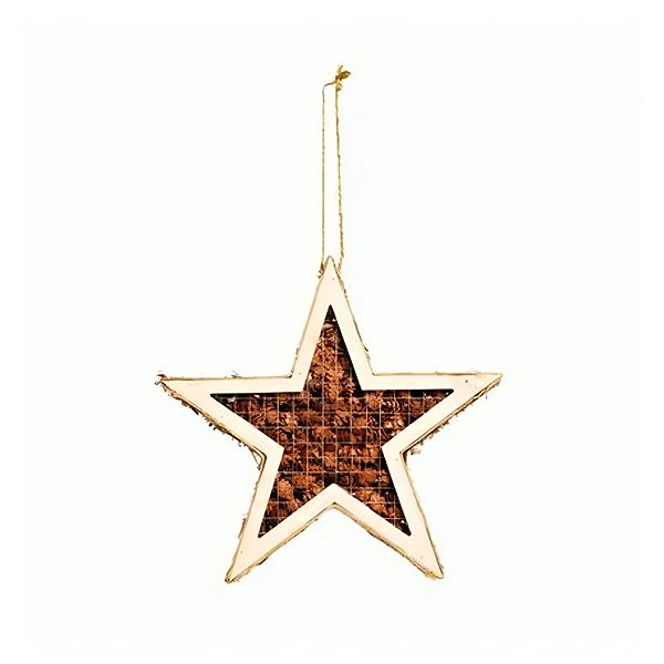 Enfeite para Pendurar Estrela de Pinhas M - 30cm - 1 unidade - Cromus - Rizzo