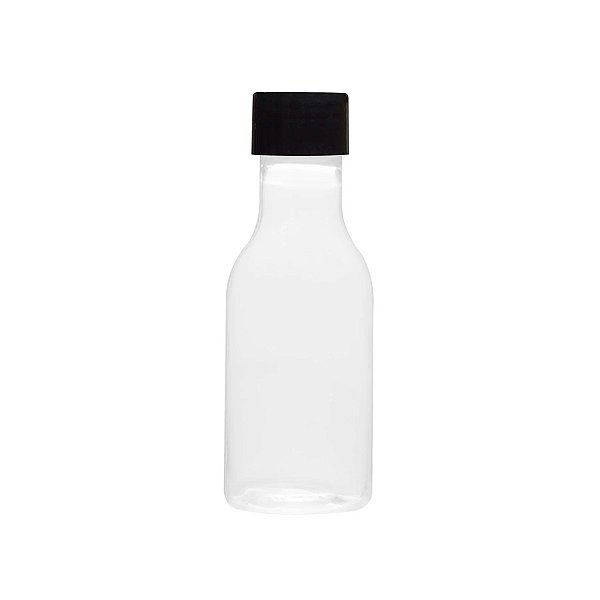 Garrafinha de Plástico 50ml com Tampa Preta - 10 unidades - Rizzo