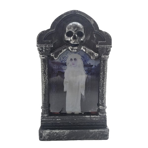 Mini Lanterna Decorativa Halloween com Led - Fantasma - 1 unidade - Rizzo