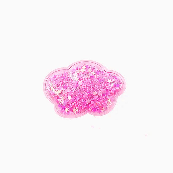 Aplique Nuvem Rosa com Glitter - 2 unidades - Rizzo