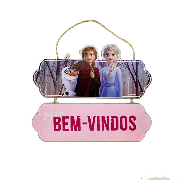 Placa Sejam Bem Vindos Frozen II - 1 unidade - Disney Original - Rizzo