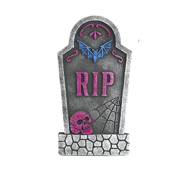 Lápide Decorativo - Carveira Rosa - Festa Halloween - 1 unidade - Cromus - Rizzo