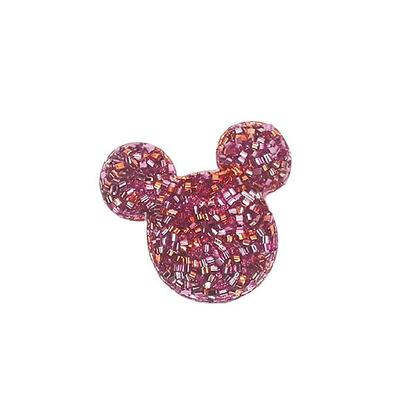 Aplique Urso Canutilho Rosa Dourado - 6cm - 2 Un - Artegift - Rizzo