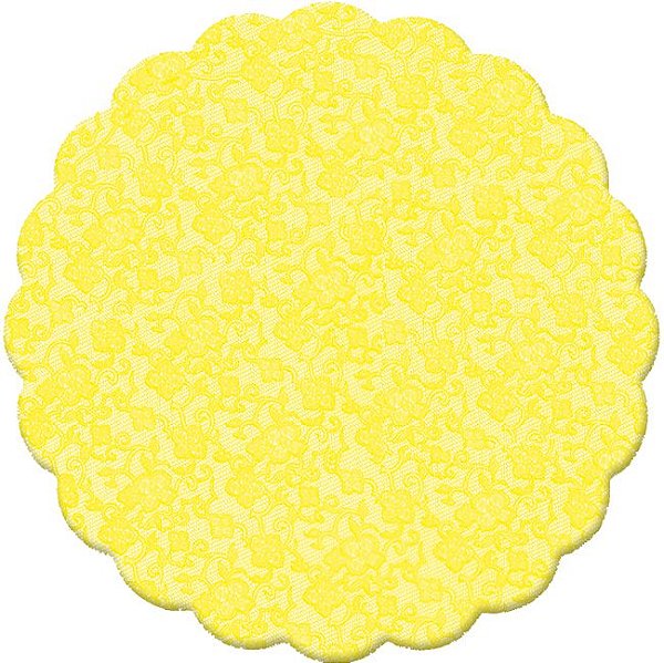 Fundo Rendado Redondo Amarelo 7cm - 100 unidades - Cromus - Rizzo Embalagens