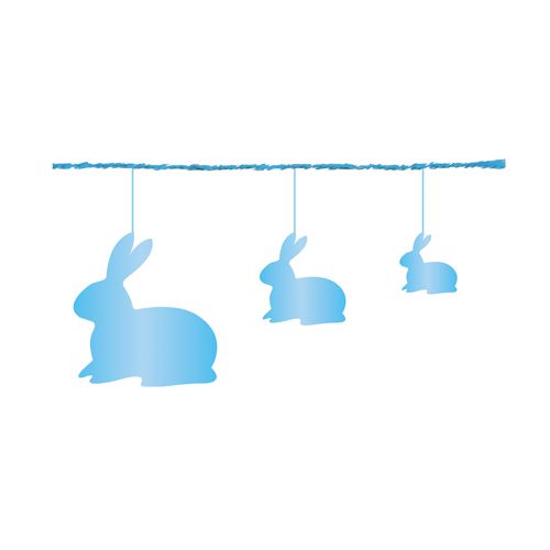 Fio Metalizado Fantasia Coelhos Azul 2,70m - 01 unidade - Cromus Páscoa - Rizzo Embalagens