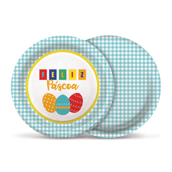 Prato de Papel Páscoa Energia 18cm - 08 Unidades - Cromus