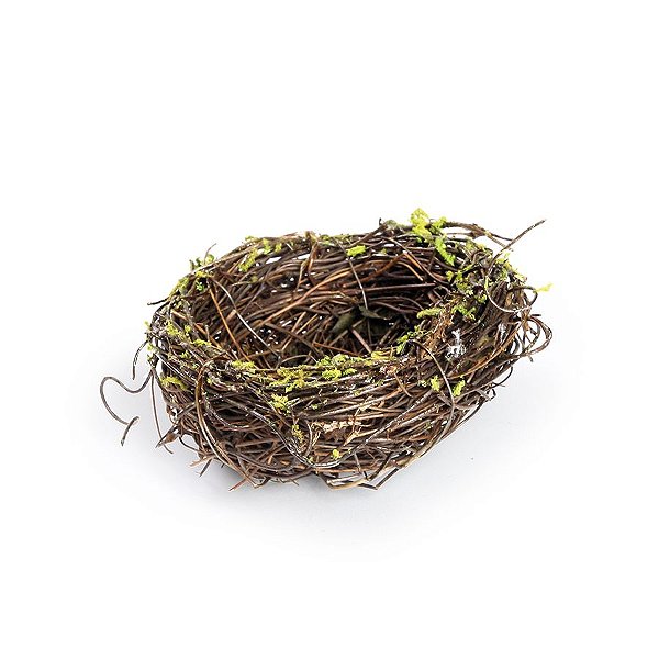 Ninho em Rattan Verde Rústico - PP 8cm - Linha Rustic - Cromus Páscoa Rizzo Embalagens