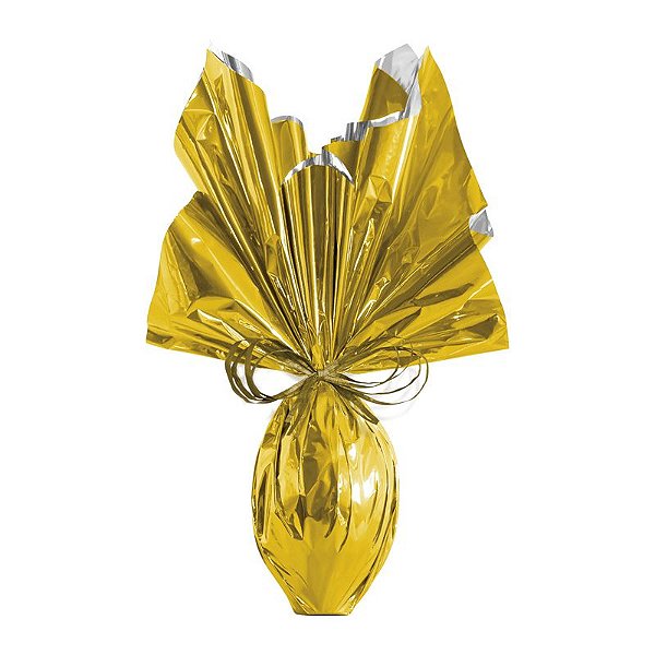 Folha para Ovos de Páscoa Metalizado Dourado 69x89cm - 5 unidades - Cromus Páscoa - Rizzo Embalagens