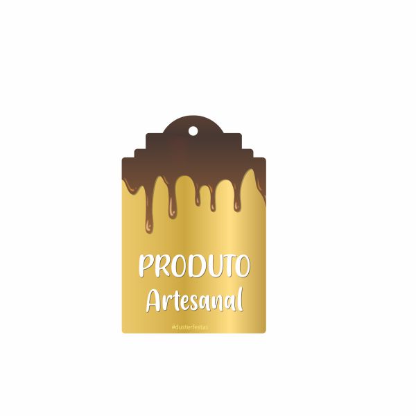 Tag Decorativa Produto Artesanal Marrom- Duster Festas - Rizzo