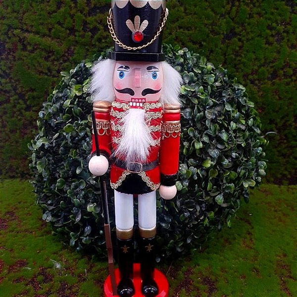 Boneco Soldado Quebra Nozes de Madeira EN009-27 - 30cm - 1 unidade - Rizzo