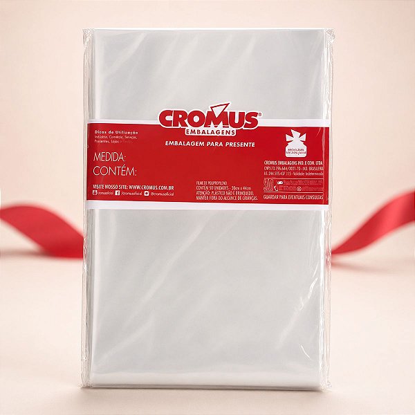 Saco Transparente - 30x44cm - 11300222 - 50 unidades - Cromus