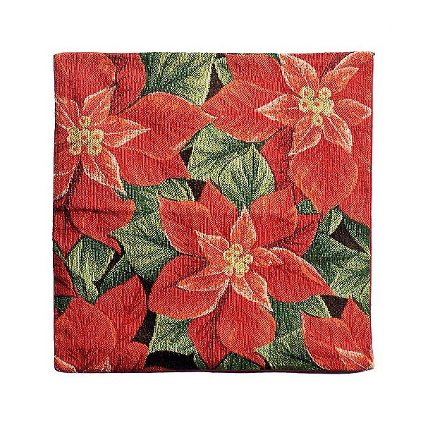 Capa para Almofada Poinsettia 45cm - 01 unidade - Cromus Natal - Rizzo