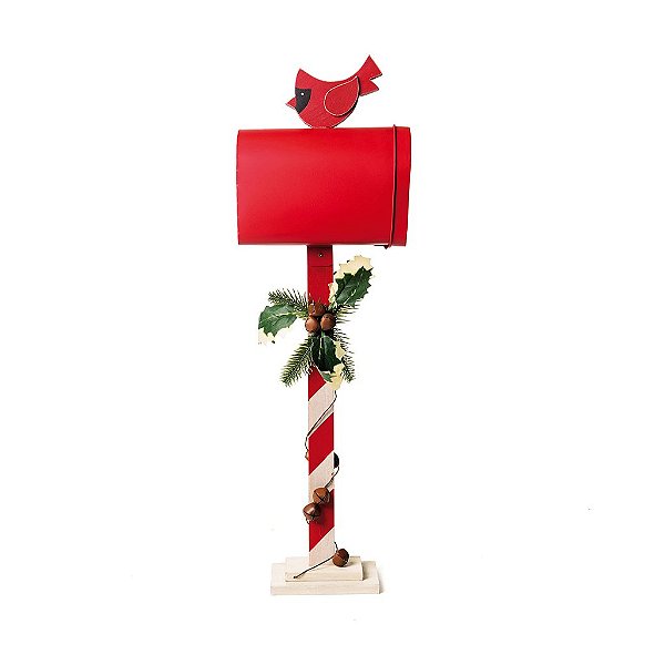 Caixa de Correio Decorativa Pássaro Natal Vermelho 50cm - 01 unidade - Cromus Natal - Rizzo