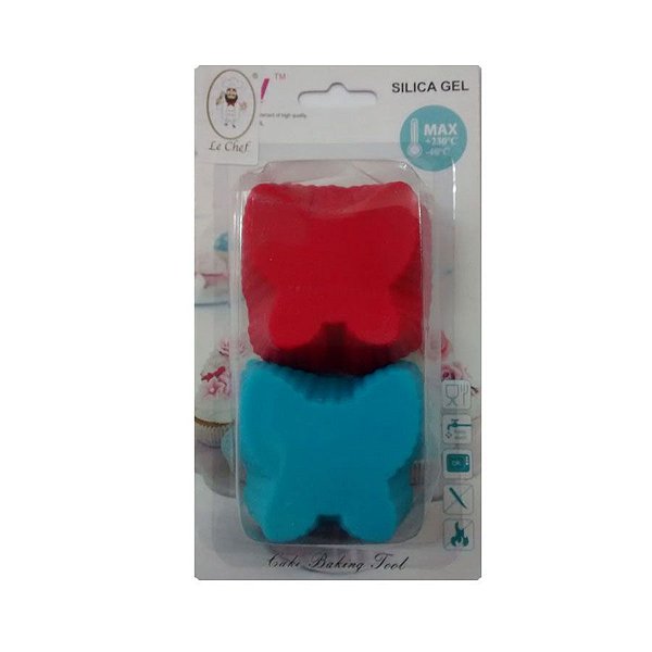 Forminha Silicone Borboleta 6 unidades Le Chef