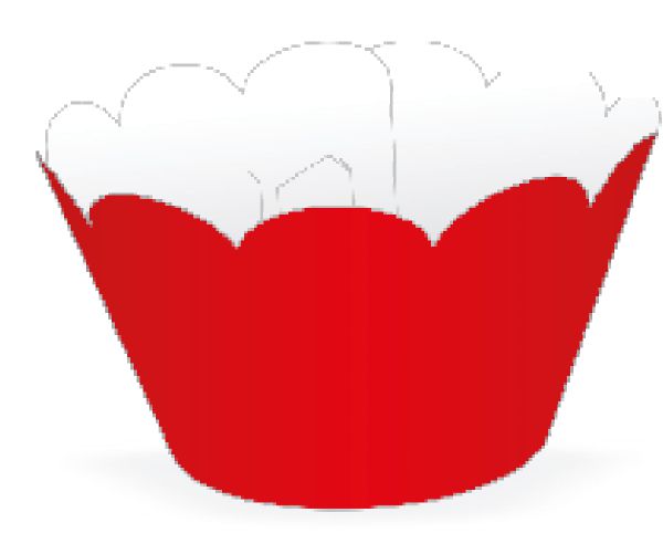 Mini Wrapper Mini Cupcake - Vermelho - 3cm x 14,5cm - 12 unidades - Nc Toys