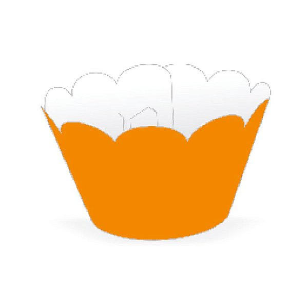 Mini Wrapper Mini Cupcake - Laranja - 3cm x 14,5cm - 12 unidades - Nc Toys
