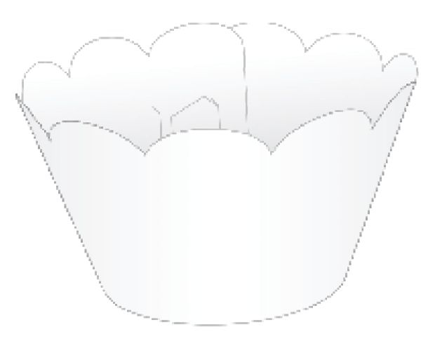 Mini Wrapper Mini Cupcake - Branco - 3cm x 14,5cm - 12 unidades - Nc Toys