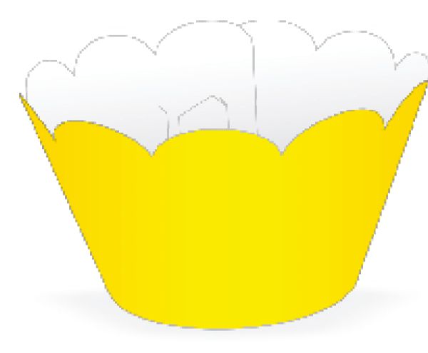 Mini Wrapper Mini Cupcake - Amarelo - 3cm x 14,5cm - 12 unidades - Nc Toys