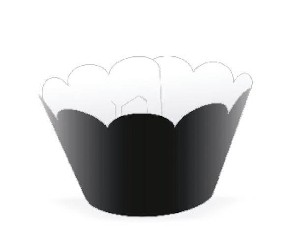Wrapper Cupcake Tradicional - Preto - 5cm x 22cm - 12 unidades - Nc Toys