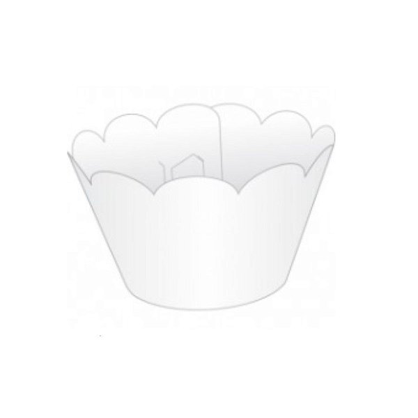 Wrapper Cupcake Tradicional - Branco - 5cm x 22cm - 12 unidades - Nc Toys