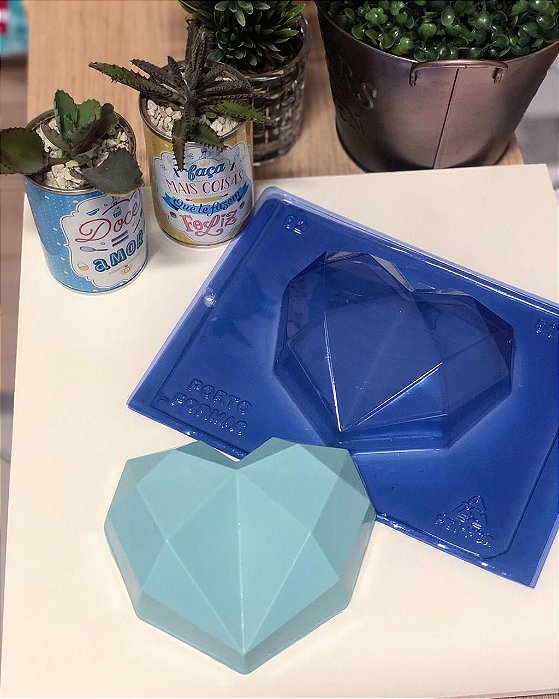 Forma de Acetato Coração Dimond 500gr Porto Formas Ref 62