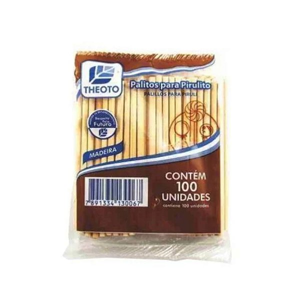 Palitos para Pirulito Madeira - Pequeno - 100uns. Theoto Rizzo Confeitaria