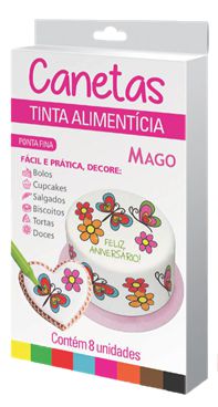 Caneta para Decorar Alimentos com 8 un. Mago