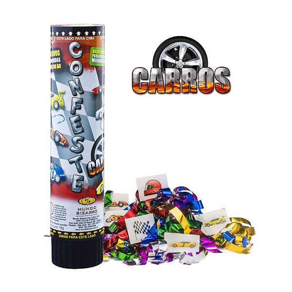 Confete kids Adesivos Carros- 21 cm - Mundo Bizarro