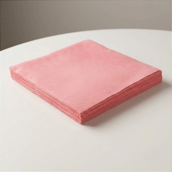 Guardanapo Liso Folha Dupla - Rosa Claro - 24x24cm - 20 unidades - Rizzo