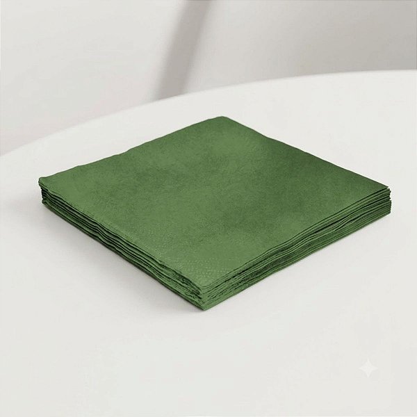 Guardanapo Liso Folha Dupla - Verde - 24x24cm - 20 unidades - Rizzo
