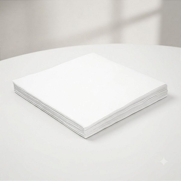 Guardanapo Liso Folha Dupla - Branco - 24x24cm - 20 unidades - Rizzo