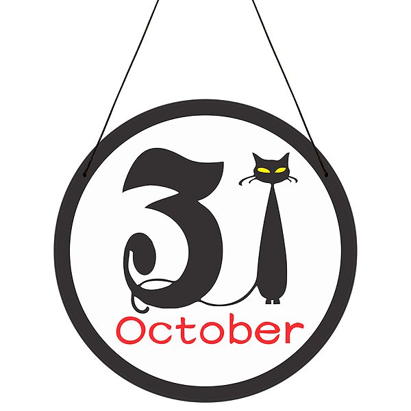 Quadro Redondo de Halloween - 31 October - 1 unidade - Rizzo