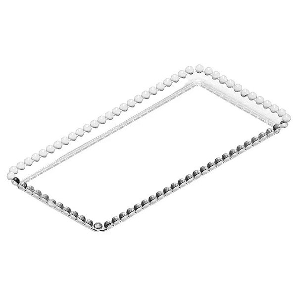 Bandeja Esfera Acrílica Durável Retangular - Cristal - 25x13cm - 1 unidade - Rizzo - Rizzo
