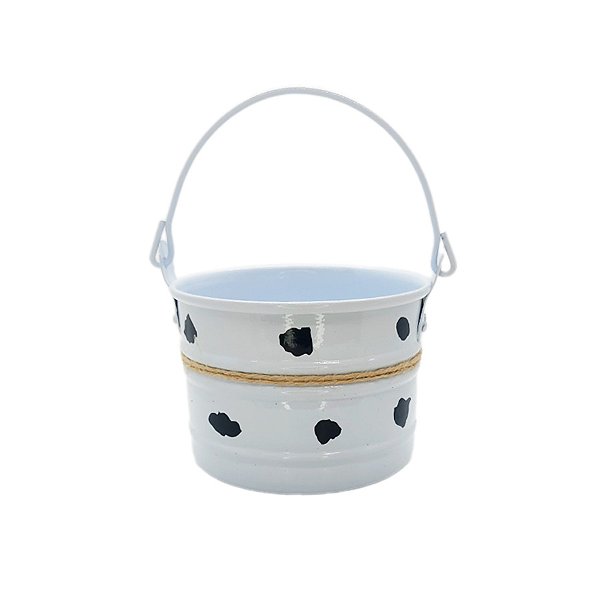 Balde Decorativo com Alça Vaquinha - 15x14cm  - 1 unidade - Rizzo