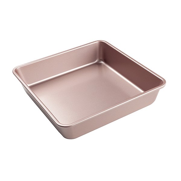 Forma Aço Carbono Quadrada - 24x24x5cm - Rose Gold - 1 unidade - Cromus Linha Profissional Allonsy - Rizzo