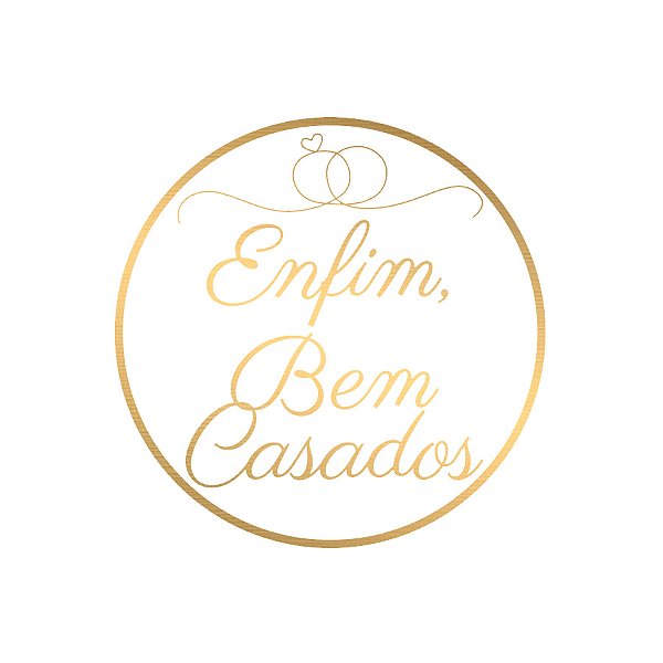 Adesivo "Enfim Bem Casados" - Ref.2200 - Hot Stamping  - 30 unidades - Stickr - Rizzo