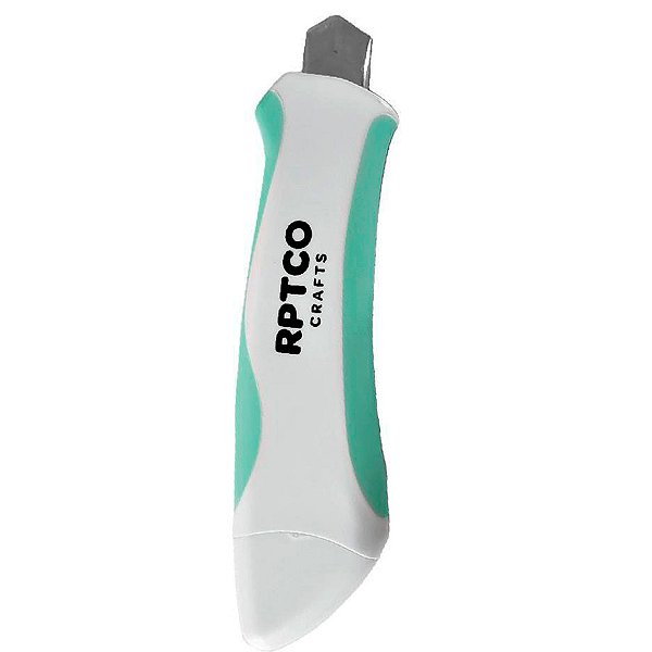Estilete com Lâmina - Verde Água e Branco - 17,5cm - 1 unidade - RPTCO - Rizzo