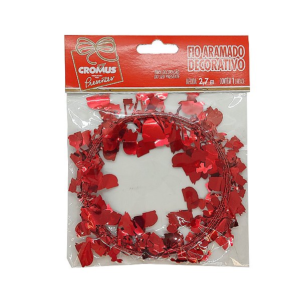 Fio Metalizado Páscoa Vermelho 2,70m - 10 unidades - Cromus - Rizzo