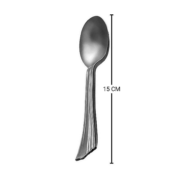 Colher de Sobremesa Prata - 15cm - 12 unidades - Rizzo