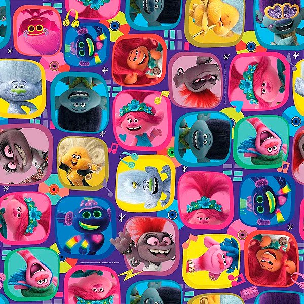 Folha para Ovos de Páscoa Trolls 69x89cm - 25 unidades - Cromus - Rizzo