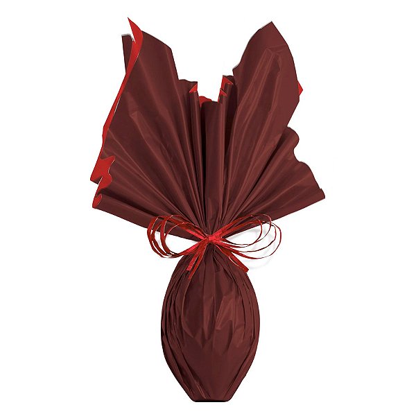 Folha para Ovos de Páscoa Double Face Acetinado Vermelho Marrom 69x89cm - 25 unidades - Cromus - Rizzo