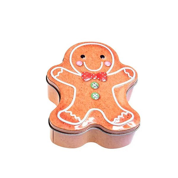 Lata de Metal Decorativa Gingerbread - 13cm - 1 unidade - Cromus - Rizzo