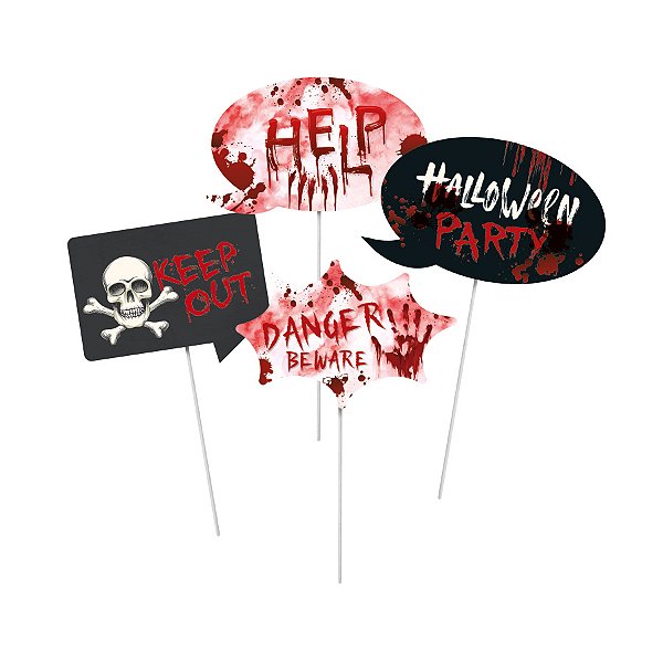 Plaquinhas Divertidas - Help Halloween - 8 unidades - Cromus - Rizzo