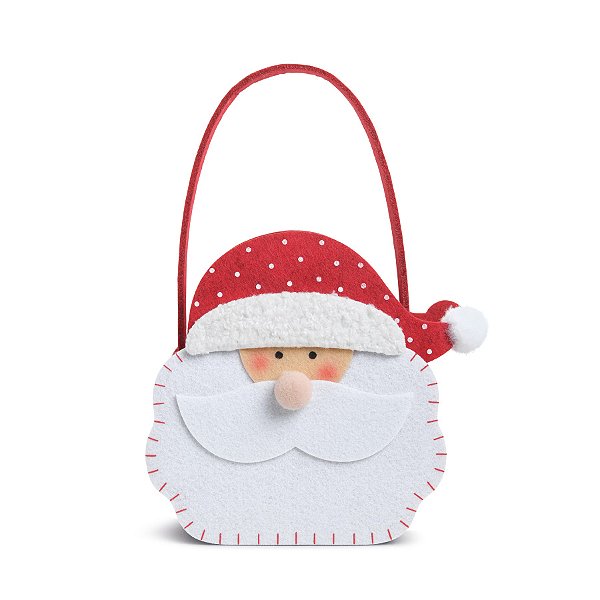 Bolsinha de Natal Noel - Branco/Vermelho - 23x15cm  - 1 unidade - Cromus - Rizzo