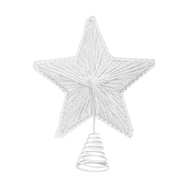 Ponteira Estrela Raiada Branco - 25cm  - 1 unidade - Cromus - Rizzo