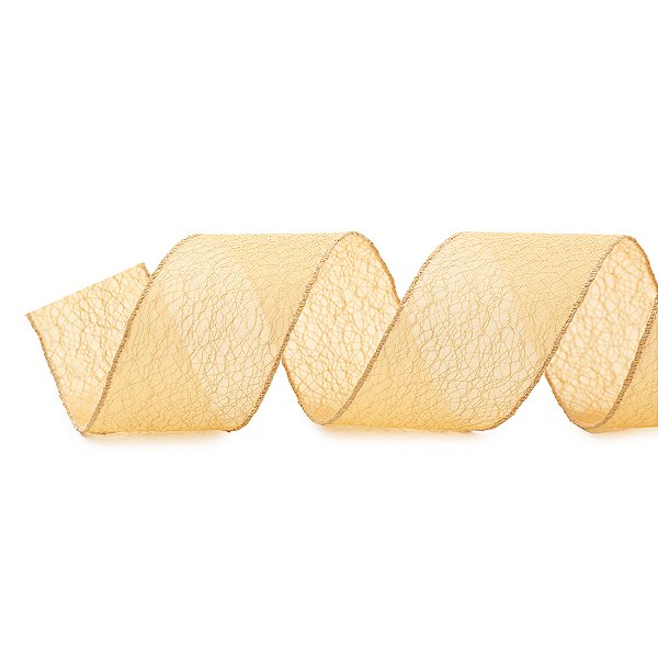 Fita Aramada Craquelada - Ouro - 6,3cmx9,14m  - 1 unidade - Cromus - Rizzo