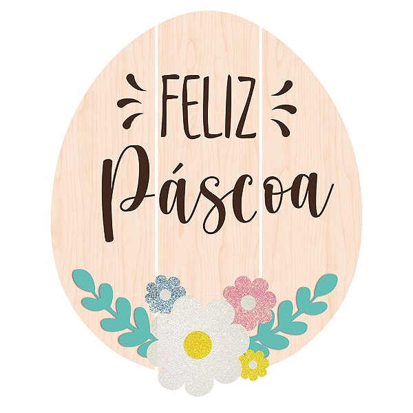 Placa Decorada Ovo Feliz Páscoa - 1 unidade - Grintoy - Rizzo